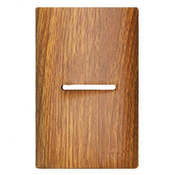 Placa para 1 Interruptor Horizontal 4x2 com Suporte - Novara Cumaru Placa para 1 Interruptor Horizontal 4x2 com Suporte - Novara Cumaru